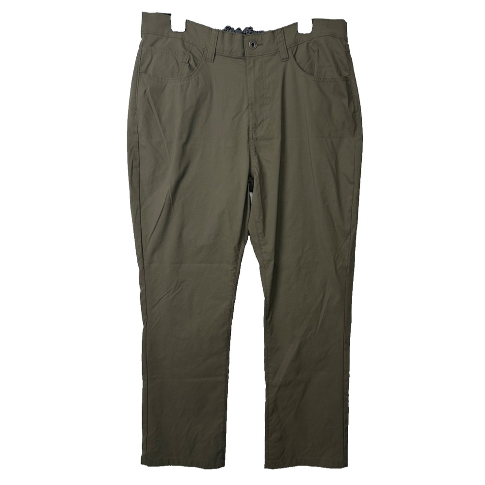 Eddie Bauer Mens Hiking Pants 36X30 Olive Flat Front Pocket Outdoor Nylon D2